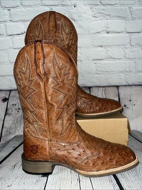 Noble Outfitters Ostrich Leather Western Cowboy Boots Size 11